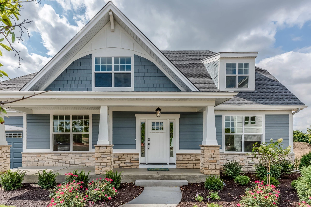 home with new windows, door, and siding | sister siding