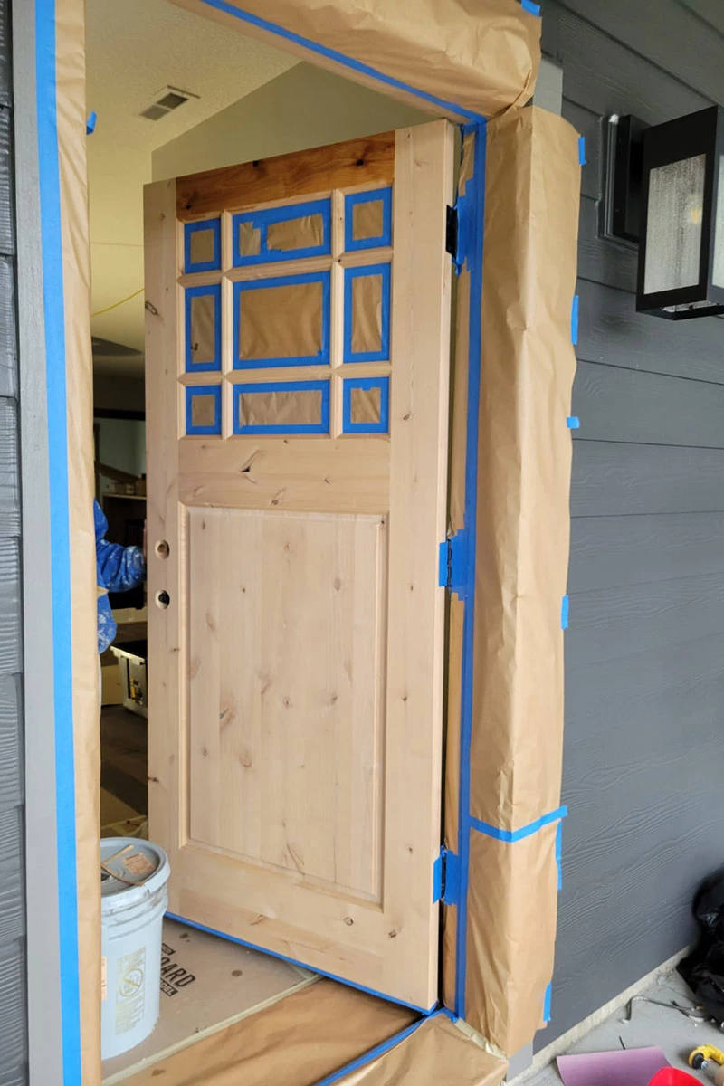 light wooden door | sister siding