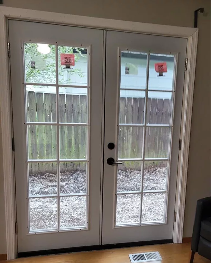 new double doors installed by sister siding