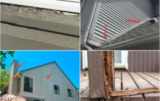 a photo of dry rot on a home
